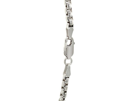 Sterling Silver Rhodium Plated Round Box Chain (3.00 mm)
