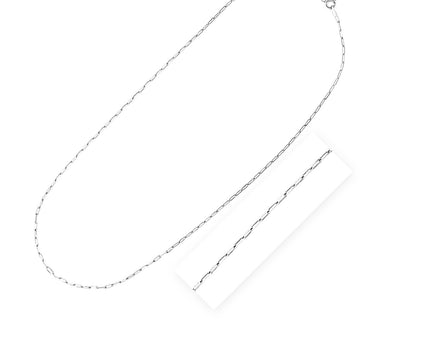 Sterling Silver Rhodium Plated Paperclip Chain (1.80 mm)