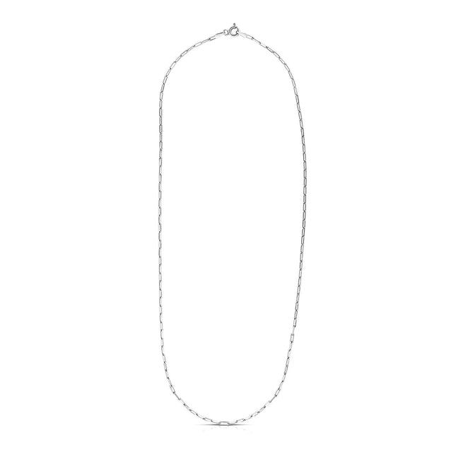 Sterling Silver Rhodium Plated Paperclip Chain (1.80 mm)