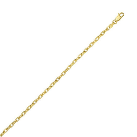 Sterling Silver Gold Plated French Cable Chain (2.80 mm)