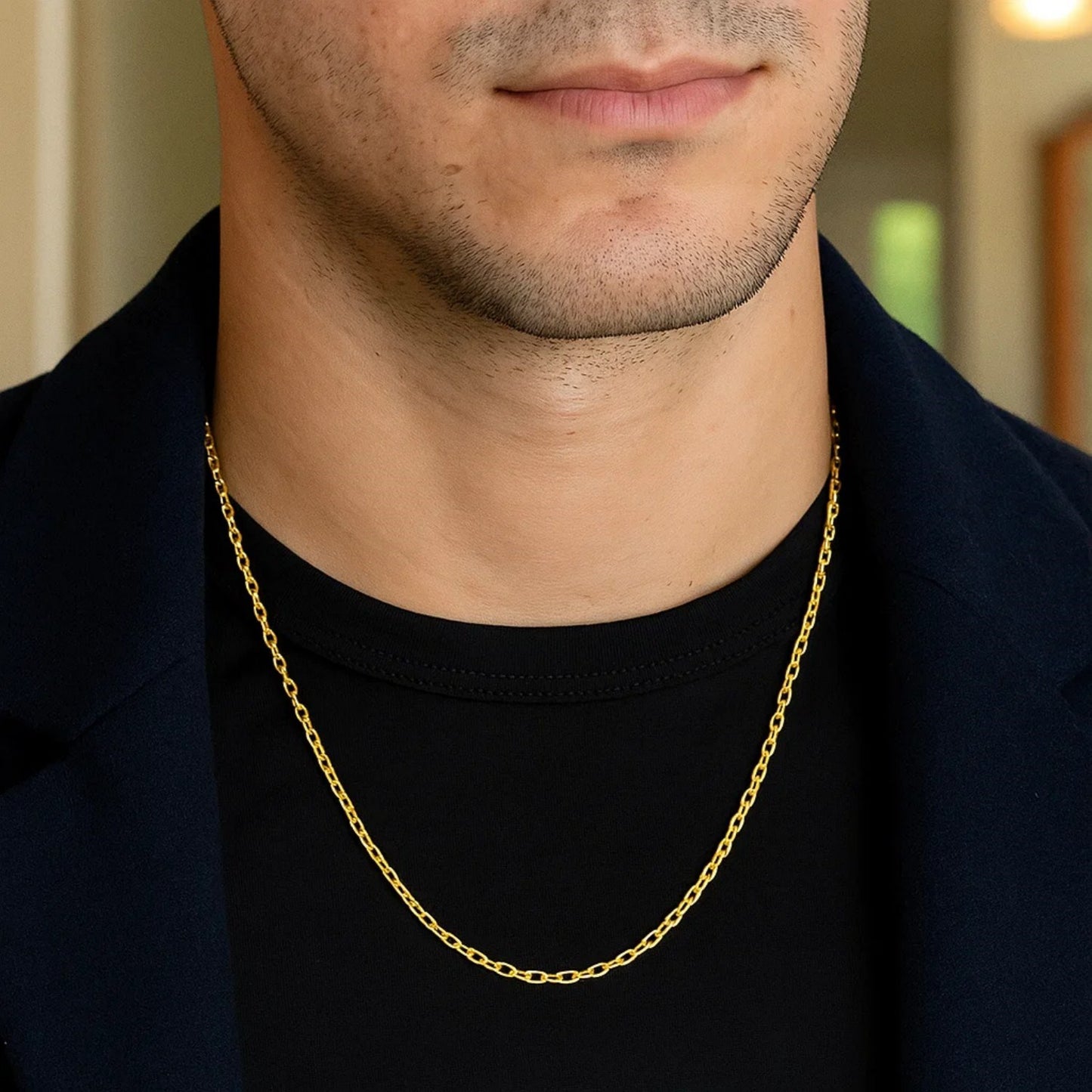 Sterling Silver Gold Plated French Cable Chain (2.80 mm)