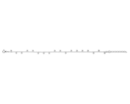 Sterling Silver Rhodium Plated Drop Bead Bracelet