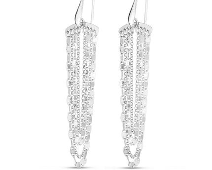 Sterling Silver Multi Strand Chain Drop Chandelier Earrings