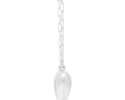 Sterling Silver Rhodium Plated Puffed Heart Pendant