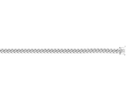 Sterling Silver Rhodium Plated Miami Cuban Chain (7.00 mm)