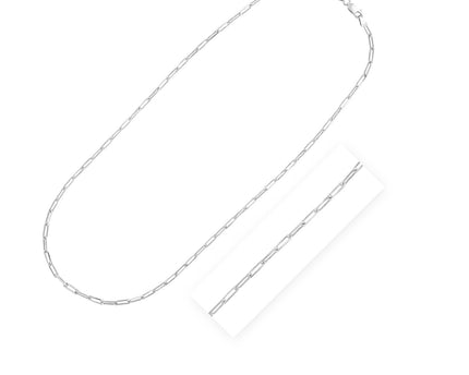 Sterling Silver Rhodium Plated Paperclip Chain (3.00 mm)