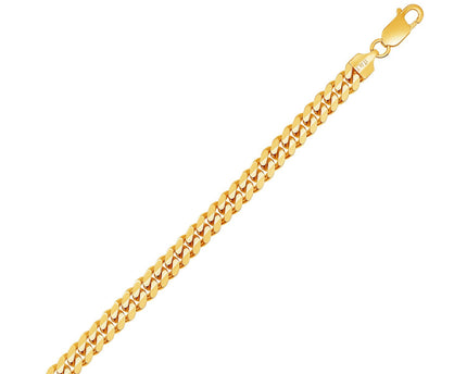 Sterling Silver Yellow Gold Plated Miami Cuban Chain (6.30 mm)