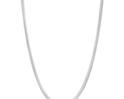 Sterling Silver Rhodium Plated Oval Snake Chain (4.20 mm)