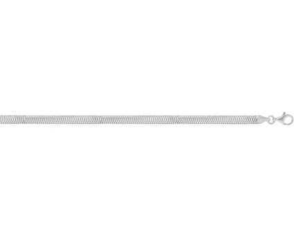 Sterling Silver Rhodium Plated Oval Snake Chain (4.20 mm)
