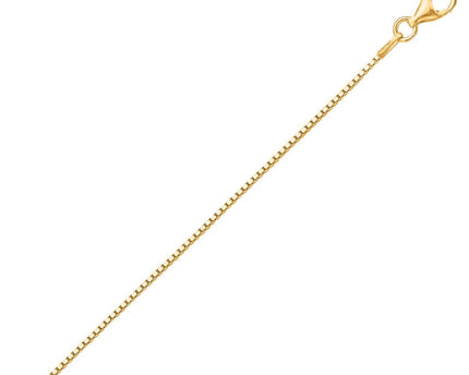 Sterling Silver Yellow Gold Plated Classic Box Chain (1.10 mm)
