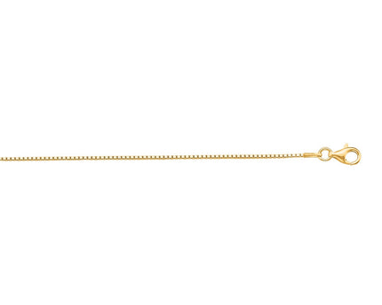 Sterling Silver Yellow Gold Plated Classic Box Chain (1.10 mm)