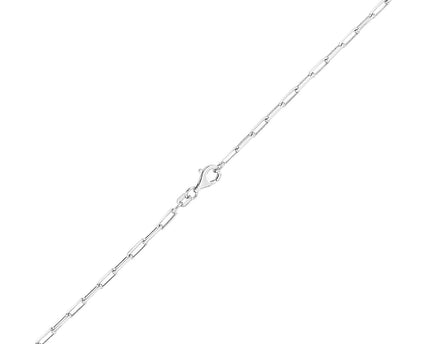 Sterling Silver Rhodium Plated Paperclip Anklet (3.00 mm)