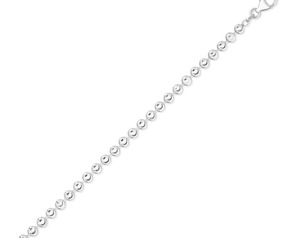 Sterling Silver Rhodium Plated Moon Cut Bead Chain (4.00 mm)