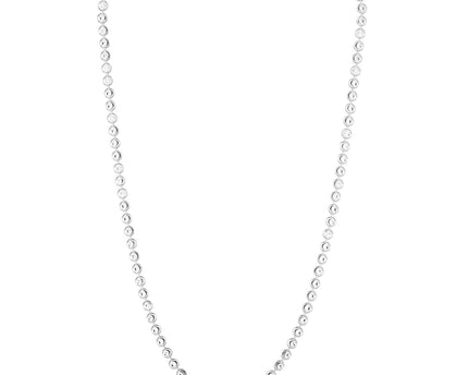 Sterling Silver Rhodium Plated Moon Cut Bead Chain (4.00 mm)