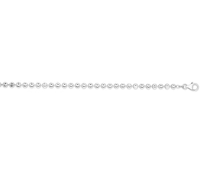 Sterling Silver Rhodium Plated Moon Cut Bead Chain (4.00 mm)