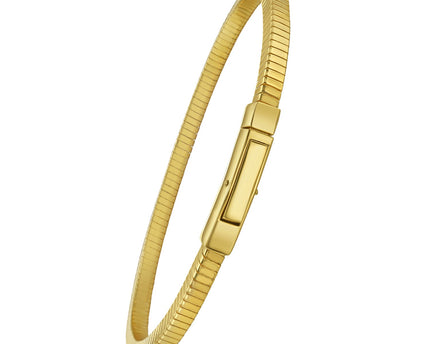 Gold Over Sterling Silver Cubogas Chain Bracelet