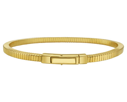Gold Over Sterling Silver Cubogas Chain Bracelet
