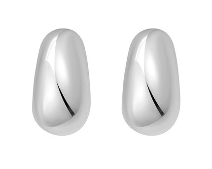 Sterling Silver Twisted Puff C Hoop Earrings