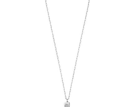 Sterling Silver Rhodium Plated Cubic Zirconia Starburst Locket Necklace