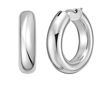 Sterling Silver Round Hoop Earrings