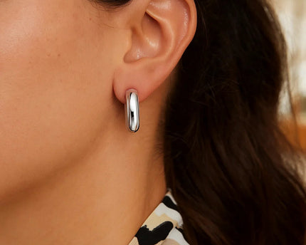 Sterling Silver Round Hoop Earrings