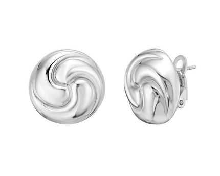 Sterling Silver Puffed Swirly Knot Stud Earrings