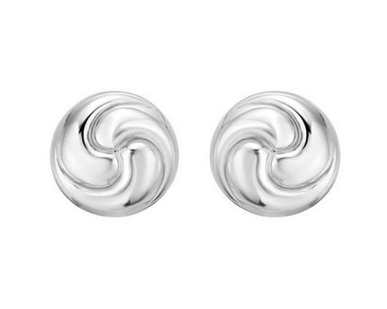 Sterling Silver Puffed Swirly Knot Stud Earrings