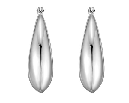 Sterling Silver Sculptural Crescent Hoop Earrings