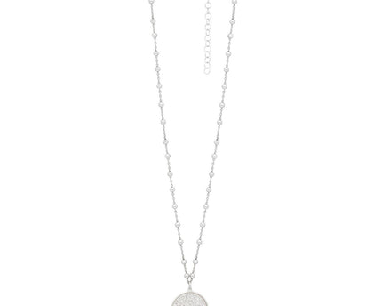 Sterling Silver Rhodium Plated Tree of Life Pendant Necklace