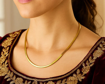 Gold Over Sterling Silver Cubogas Chain Necklace
