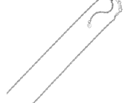 Sterling Silver 1.5mm Adjustable Rope Chain (1.50 mm)