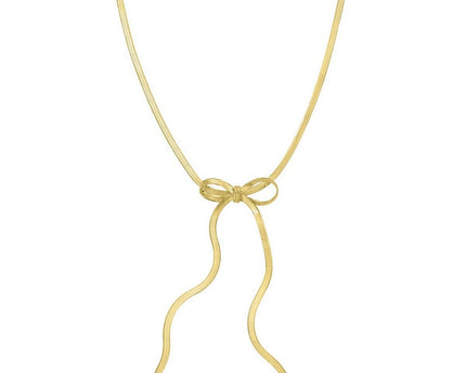 Sterling Silver Gold Plated Snake Bow Necklace