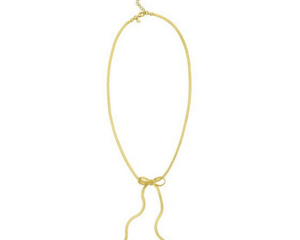 Sterling Silver Gold Plated Snake Bow Necklace