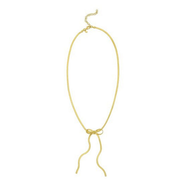 Sterling Silver Gold Plated Snake Bow Necklace
