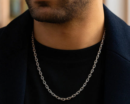 Sterling Silver Rhodium Plated French Cable Chain (5.60 mm)