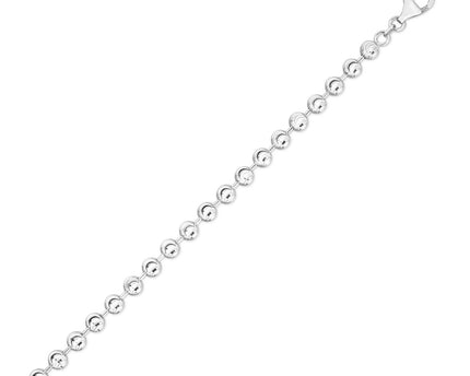 Sterling Silver Rhodium Plated Moon Cut Bead Chain (5.00 mm)