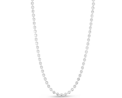 Sterling Silver Rhodium Plated Moon Cut Bead Chain (5.00 mm)