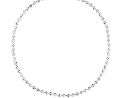 Sterling Silver Rhodium Plated Moon Cut Bead Chain (5.00 mm)