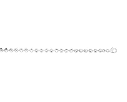 Sterling Silver Rhodium Plated Moon Cut Bead Chain (5.00 mm)