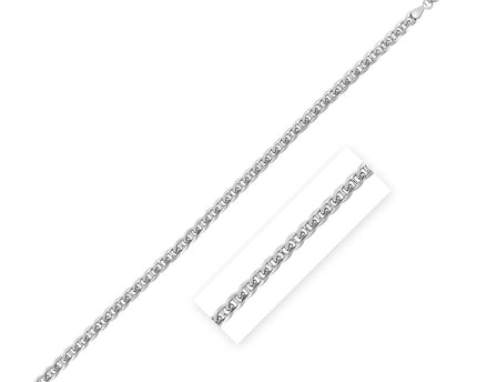 Sterling Silver Rhodium Plated Mariner Chain (5.60 mm)