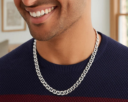 Sterling Silver Rhodium Plated Mariner Chain (5.60 mm)