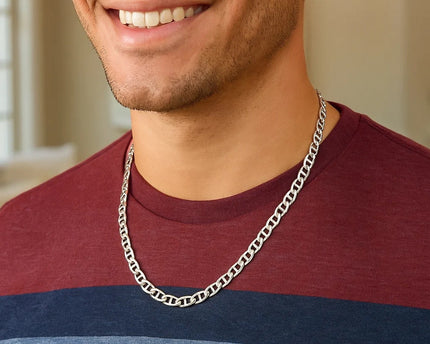 Sterling Silver Rhodium Plated Mariner Chain (5.60 mm)