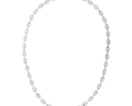 Sterling Silver Rhodium Plated Lite Puffed Mariner Chain (6.40 mm)