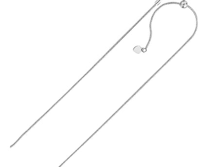 Sterling Silver 0.8mm Adjustable Snake Chain (0.80 mm)
