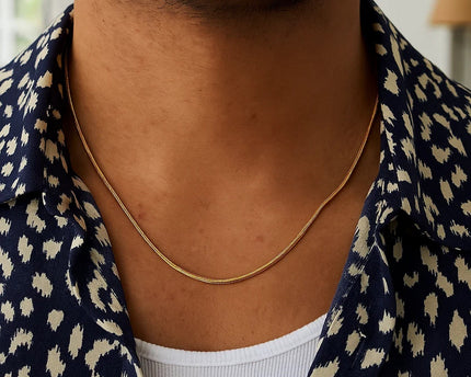 Sterling Silver Yellow Gold Plated Oval Snake Chain (2.60 mm)