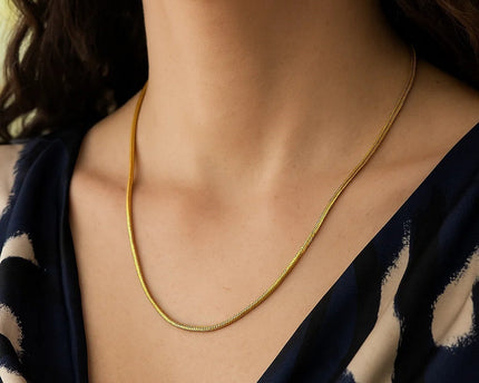 Sterling Silver Yellow Gold Plated Oval Snake Chain (2.60 mm)