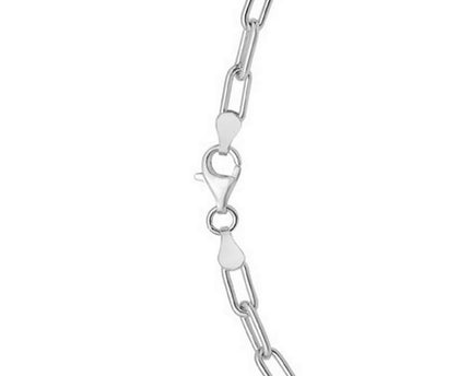 Sterling Silver Rhodium Plated Round Link Paperclip Chain (5.20 mm)