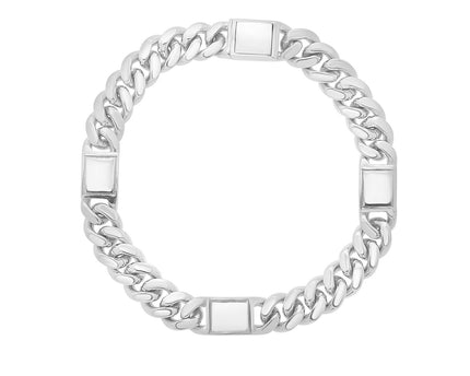 Sterling Silver Rhodium Plated Miami Cuban Link Bracelet (9.00 mm)