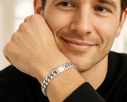 Sterling Silver Rhodium Plated Miami Cuban Link Bracelet (9.00 mm)