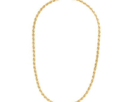 Sterling Silver Yellow Gold Plated Diamond Cut Royal Rope Chain (4.40 mm)